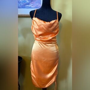 Satin Orange Slip Dress